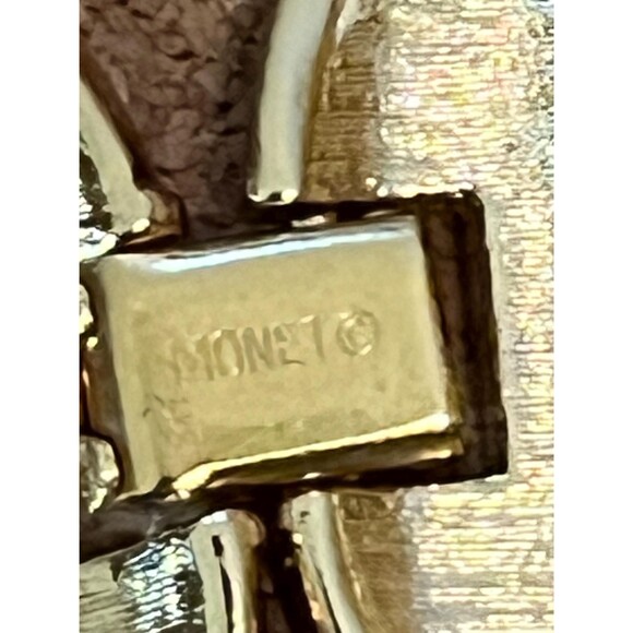 Monet Gold Tone Multi Layer Necklace 1980s Herringbone Chain Collar 32 in VTG - Picture 3 of 3